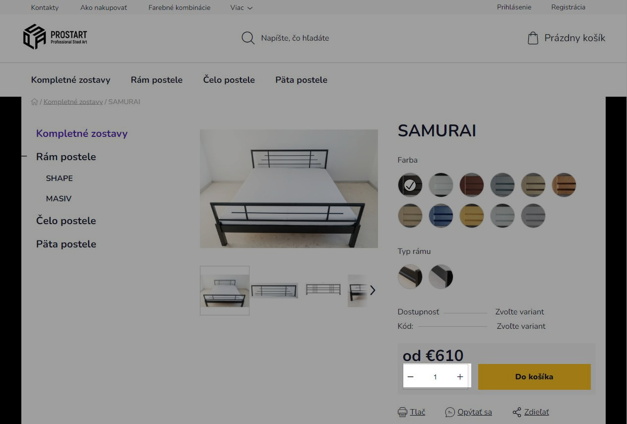komplet varianty množstvo